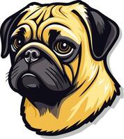 A cute and playful pug with big eyes and a wrinkly face vector