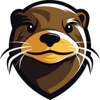 Smiling Otter Mascot Illustration vector