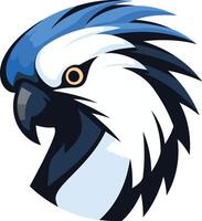 Bold and striking, this stylized parrot head logo is perfect for a brand that wants to stand out vector
