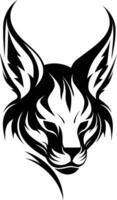 A stylized, tribal tattoo design of a cat's head, perfect for adding a touch of wildness to your projects vector