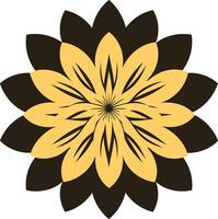 Abstract Flower Design with Yellow and Black Colors vector