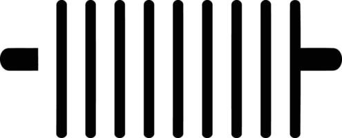Simple black and white icon of a resistor, perfect for electronics and technology designs vector