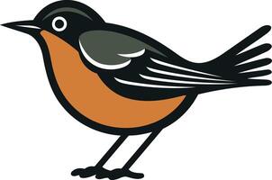 A charming, stylized illustration of a robin, perfect for nature-themed branding, logos, and designs vector