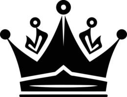 Simple, bold black and white crown icon vector