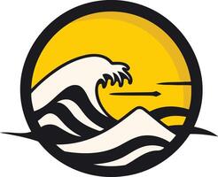 Wave and Arrow Design in a Circle vector