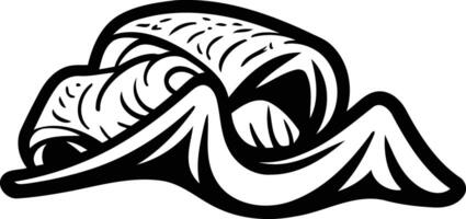 Black and white illustration of a bold, stylized wave design perfect for tattoos, branding, and other creative projects vector