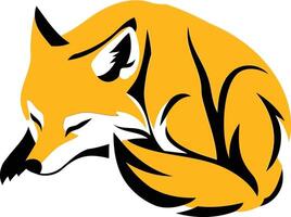 A stylized, sleeping fox design, perfect for creating logos, branding, or t-shirt designs vector