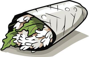 Cartoon Illustration of a Burrito vector