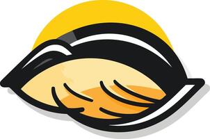 Shell Illustration with Yellow and Black Colors vector