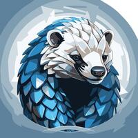 A stylized, blue-toned badger logo, perfect for branding a tech company, game, or any project needing a strong, unique mascot vector