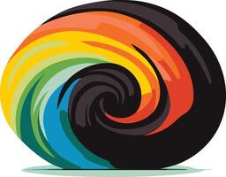Abstract Swirling Color and Black Design vector