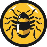 A stylized bee logo in a circular frame, perfect for businesses in the honey, pollination, or environmental sectors vector