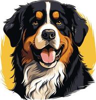 Portrait of a Bernese Mountain Dog vector