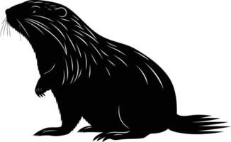 A striking silhouette of a gopher, perfect for adding a touch of wildness to your designs vector