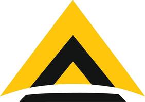 modern and abstract logo design featuring a bold triangle with a subtle curve vector