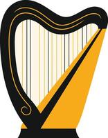 A simple, stylized illustration of a celtic harp, perfect for representing music, culture, and tradition vector