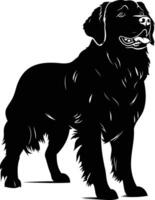 A striking black silhouette of a dog, standing tall and proud with its head turned slightly to the side vector