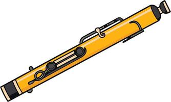 A simple and clean illustration of a yellow clarinet, perfect for musical education materials, music-related websites, and design projects vector
