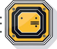 Octagonal Shaped Circuit Board with Yellow Center vector