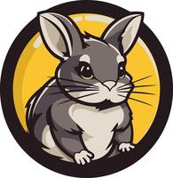 Cute Cartoon Rabbit in a Circle vector