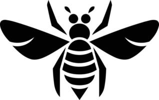 Simple, bold silhouette of a bee, perfect for logo design, branding, or environmental themes vector