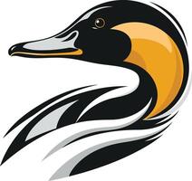 Goose Head Design with Black, White, and Orange Color Scheme vector