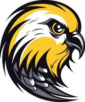 Powerful and dynamic hawk head mascot logo, perfect for sports teams, schools, and businesses seeking a strong and impactful visual identity vector