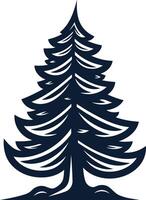 A bold, stylized silhouette of a fir tree, perfect for branding, logos, or design projects with a nature theme vector