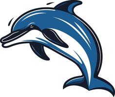 A playful and energetic dolphin leaping out of the water, perfect for branding, logos, or marine-themed designs vector
