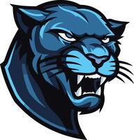 Black Panther Head with Aggressive Expression vector