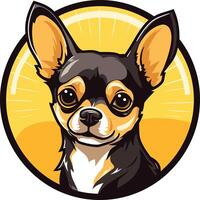 Cute cartoon chihuahua with big eyes and a friendly expression, perfect for pet related designs vector