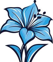 A simple and elegant blue lily flower, perfect for adding a touch of nature and beauty to your designs vector