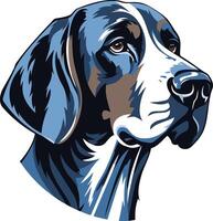 A striking illustration of a german shorthaired pointer, capturing the breed's intelligence and hunting prowess vector