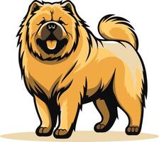 Cute Cartoon Chow Chow Dog Illustration vector