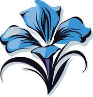 Elegant blue flower with a stylized stem, perfect for floral design, wedding invitations, or nature inspired branding vector