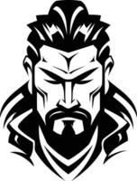 A bold and powerful illustration of a man's face with a beard, perfect for branding, t-shirts, or any design needing a strong, masculine feel vector