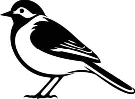A simple, elegant black and white illustration of a bird, perfect for nature-themed designs, logos, and branding vector