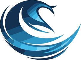 Abstract Blue Wave Design vector