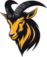powerful and bold, this goat head mascot logo design is perfect for sports teams, brands, and organizations seeking a strong and confident identity vector