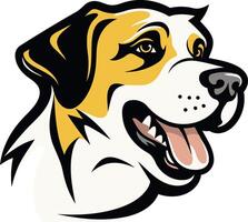 A friendly, stylized dog head with a playful expression, perfect for pet-related businesses, branding, and mascot designs vector