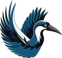 A dynamic logo featuring a stylized kingfisher in flight, perfect for branding nature-inspired businesses or organizations vector