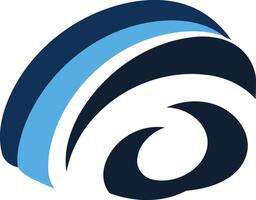 Abstract logo design featuring a blue and white wave-like shape, perfect for businesses in the water, technology, and innovation industries vector