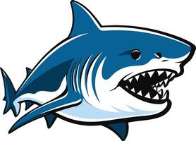 Aggressive, cartoon style shark illustration, perfect for branding or mascot design vector