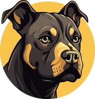 Portrait of a Black and Tan Pit Bull vector