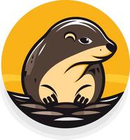 Cartoon Mole in a Hole vector
