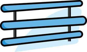 A cartoon style illustration of a simple three tiered shelf, perfect for displaying products, organizing items, or adding a fun touch to your design projects vector