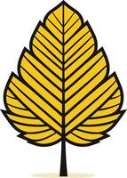 A stylized golden leaf with a simple, modern design vector