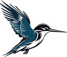 Stylized Kingfisher in Flight vector