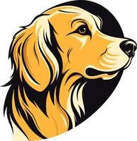 A stylized illustration of a golden retriever's head, perfect for pet related businesses, logos, and branding vector