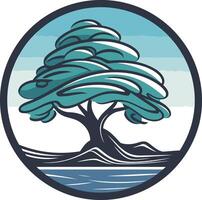 Tree in a Circle with Water vector